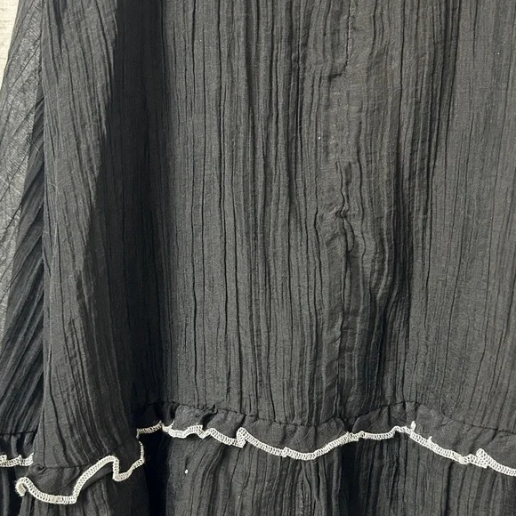 The Vintage Shop Black Mini Dress with White Ties - Picture 6 of 8